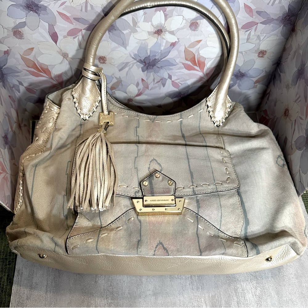 Aimee Kestenberg Leather Bianca Shopper With Woven Accents